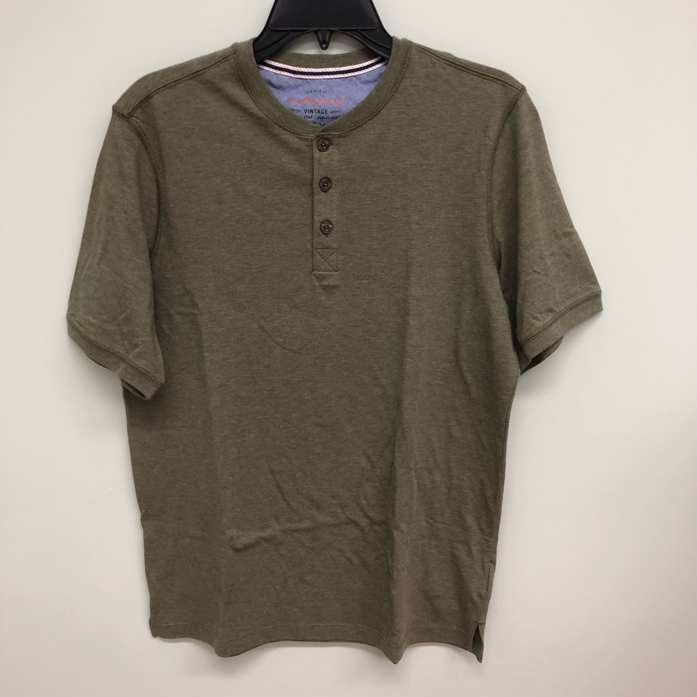 Weatherproof | Men’s Short Sleeve Henley T- Shirt | Green | Small